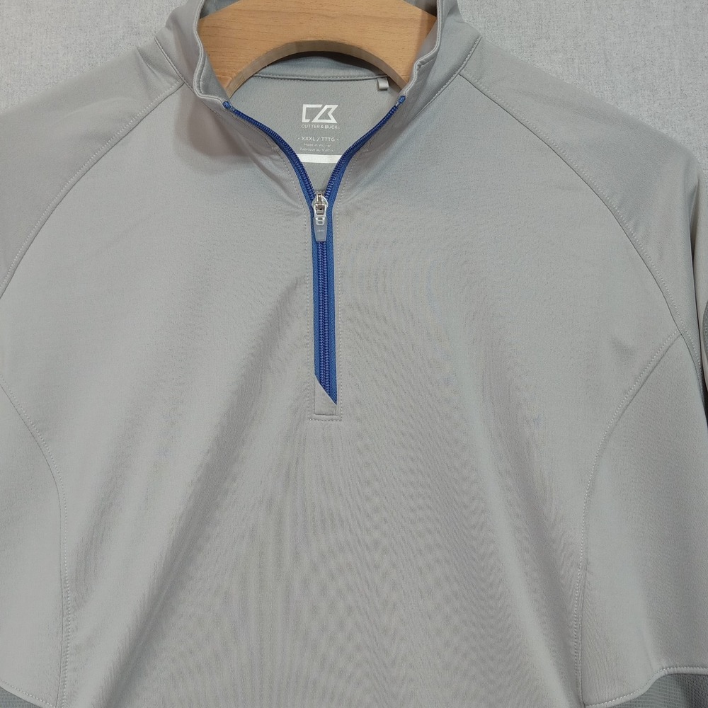 KOCHPAC Cutter & Buck Mens 3XL Gray Golf Pullover Stretch 1/2 Zip Lobby Politics - Picture 6 of 15
